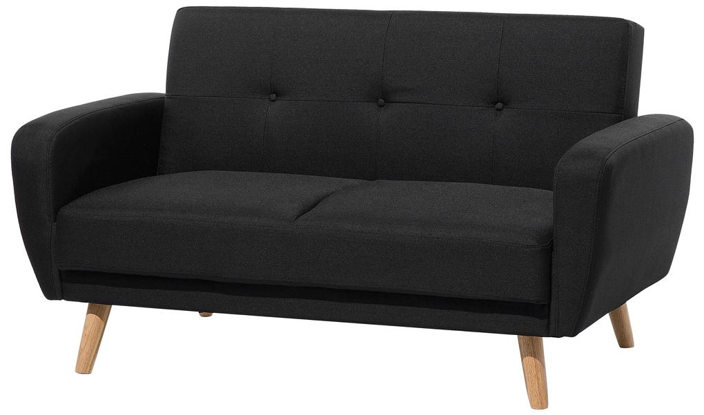 Kétszemélyes fekete kárpitozott kanapéágy FLORLI Beliani