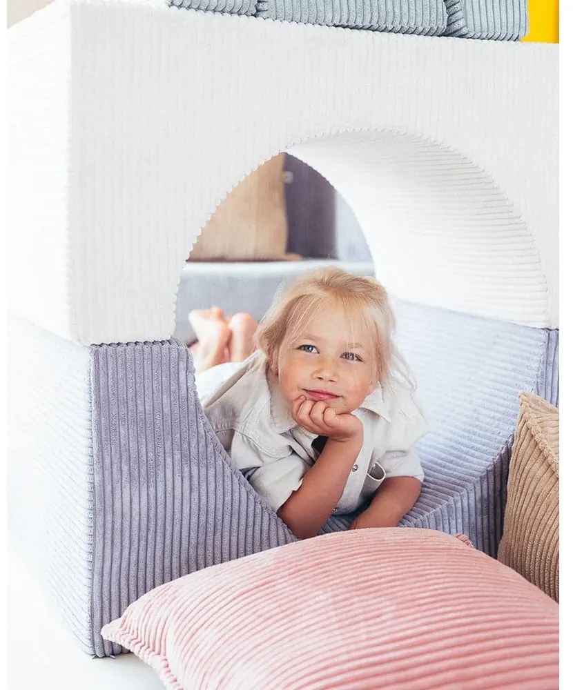 Rózsaszín kordbársony párna gyerek kanapéhoz Block – Wigiwama