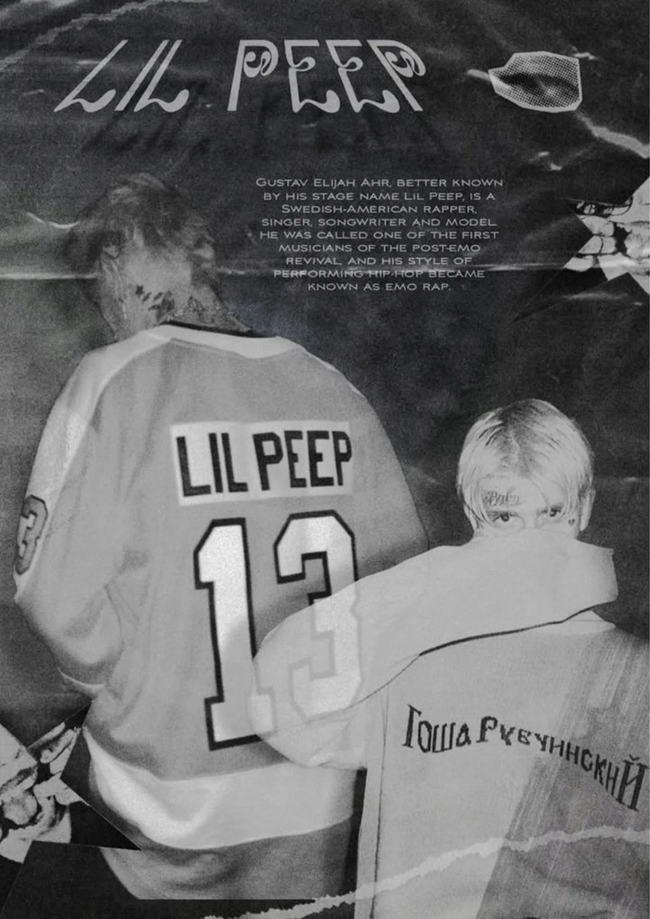 Poszter 21x30 cm A4 Lil Peep zenei rap