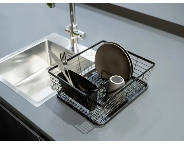 WENKO 54766100 - Edénycsepegtető BLACK OUTDOOR KITCHEN 36x30 cm fekete/fekete