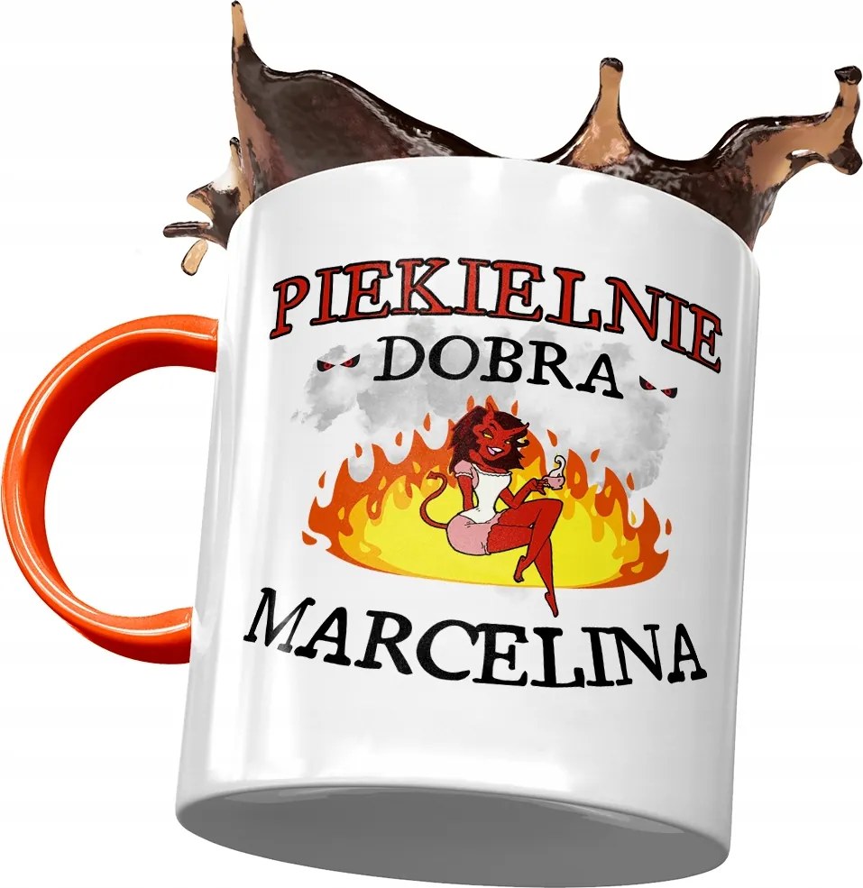 Narancssárga Bögre Marcelina Feleségnek Ajándék Nyomtatott Fotóval