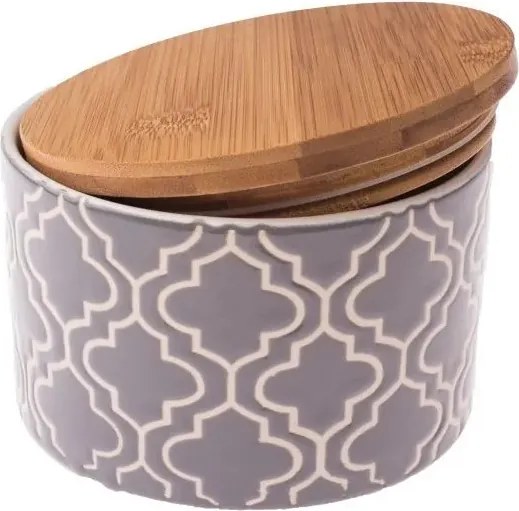 Kerámia tartály bambusz fedéllel440 ml Szürke