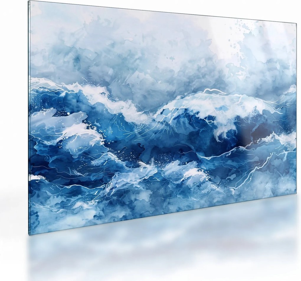 Üveg kép - A tenger illusztrációja (70x50 cm)