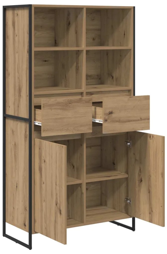 Széf fiókkal 2 pcs Művészi tölgy 81 x 36 x 150.5 cm Faanyag