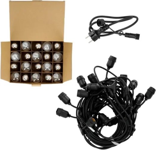 LED Kültéri dekoratív lánc BAJA ST64 20xE27/1W/230V 20,9m IP44 meleg fehér