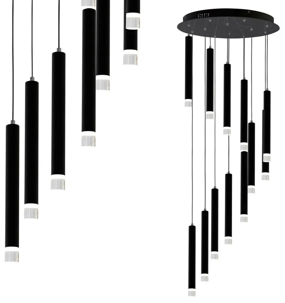 MILAGRO ML6161 CARBON Hengeres Függesztett Lámpa Fekete LED IP20