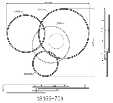 Globo 48466-70A - Dimmelhető LED mennyezeti lámpatest INVERTINA LED/70W/230V ezüst + távirányító