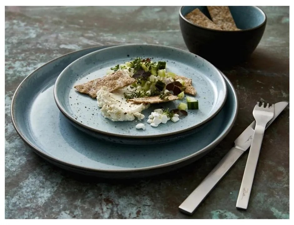 Világosszürke kőedény tányér ø 27 cm Grey/Light Blue – Bitz