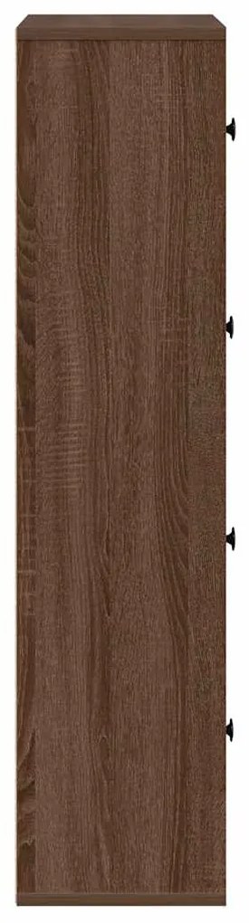 barna tölgy színű szerelt fa könyvszekrény 60x24x101,5 cm
