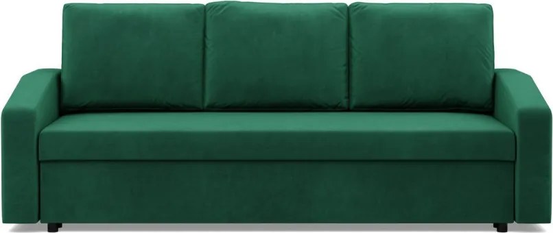 Zeus kanapéágy, bársony, hab töltet, döntött kartámasz, zöld