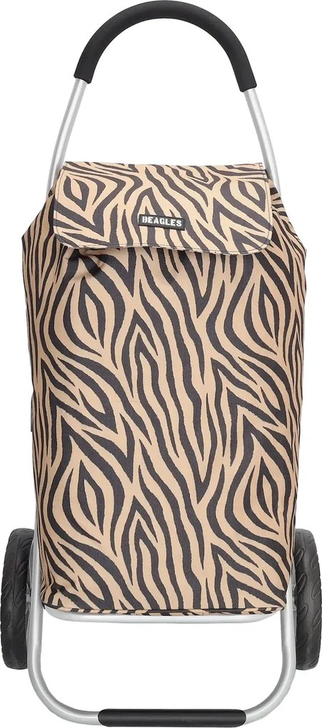 Barna-fekete prémium bevásárlókocsi kerekeken "Aluman"