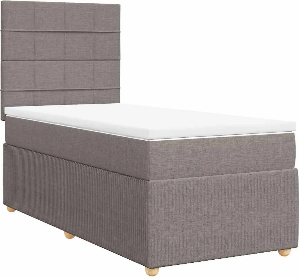 vidaXL tópszínű szövet rugós ágy matraccal 90 x 200 cm