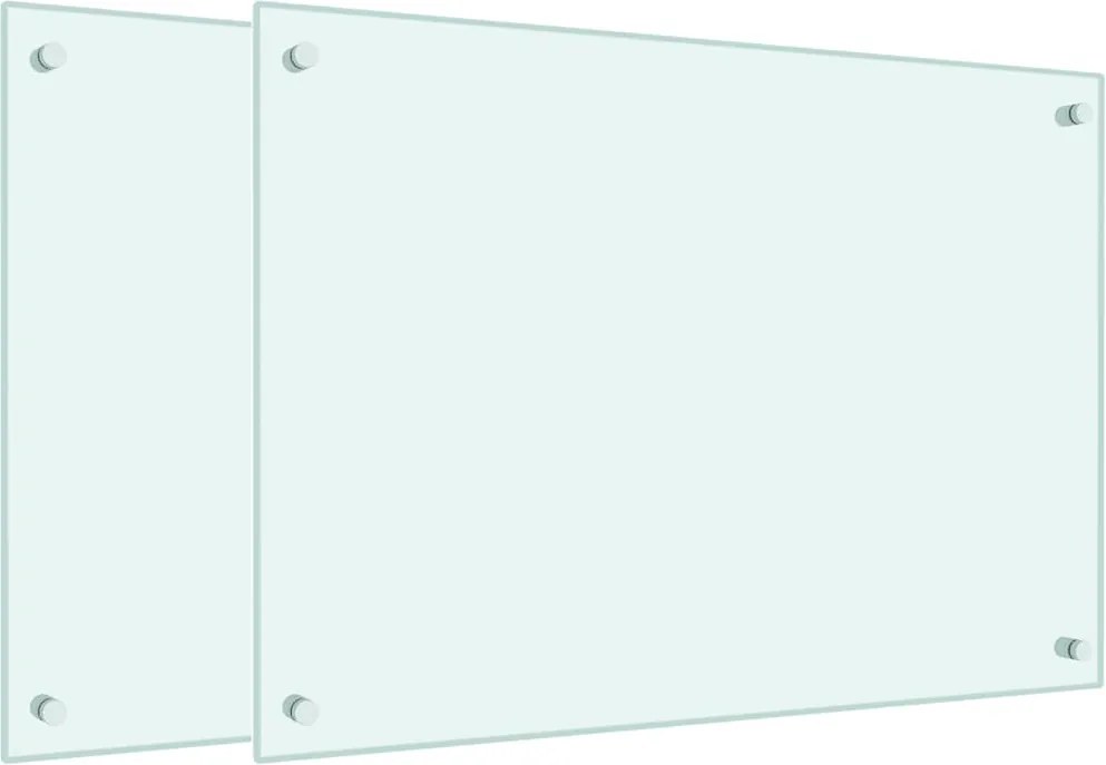 vidaXL 2 db fehér edzett üveg konyhai falburkoló 70 x 50 cm