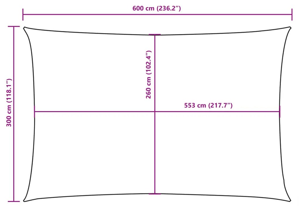 sötétzöld téglalap alakú oxford szövet napvitorla 3 x 6 m