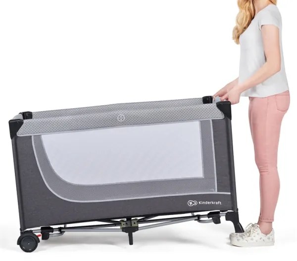KINDERKRAFT SELECT - Utazó kiságy LEODY szürke