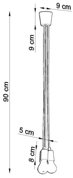 Csillár zsinóron DIEGO 3xE27/60W/230V zöld