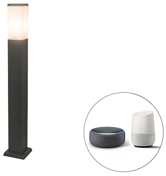 Okos kültéri lámpaoszlop sötétszürke 80 cm, WiFi P45 izzóval - Malios