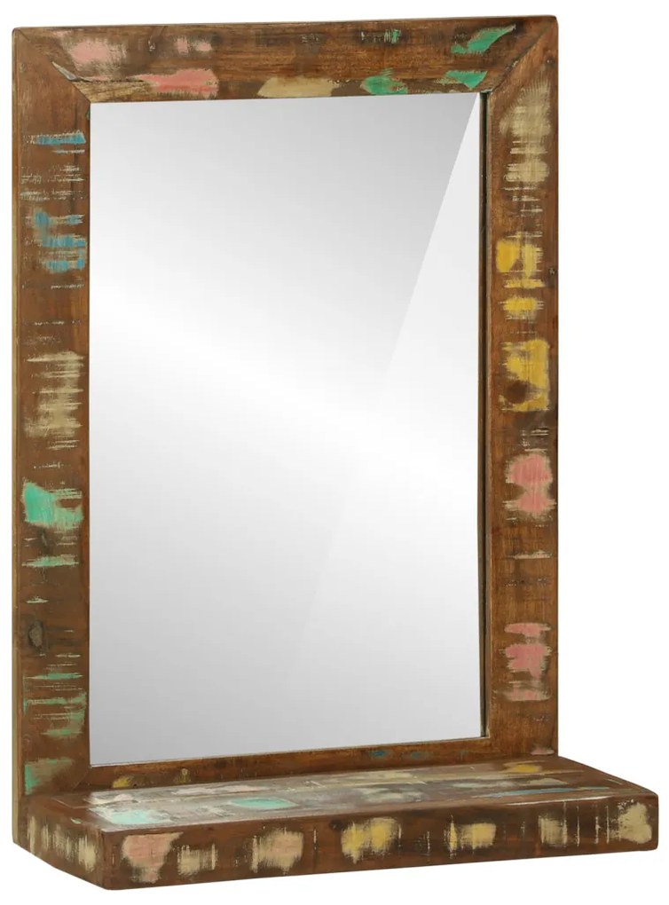 Fürdőszoba Tükör 50x22x70 cm Tömör Fa Újrahasznosított