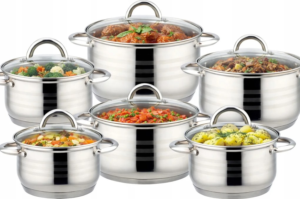 Rozsdamentes acél indukciós edénykészlet 12 részes