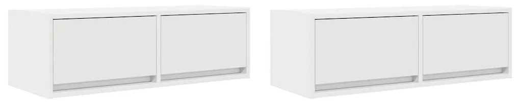 2 db fehér szerelt fa TV-szekrény 80x31x25,5 cm