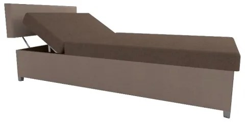 Kárpitozott heverő állítható fekvőrésszel és tárolóhellyel DALLAS 108x205 cm barna/sötétbarna