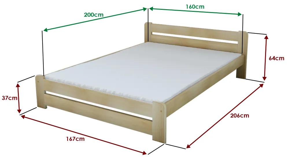 Laura ágy 160x200 cm, fenyőfa Ágyrács: Léces ágyrács, Matrac: Coco Maxi 19 cm matrac