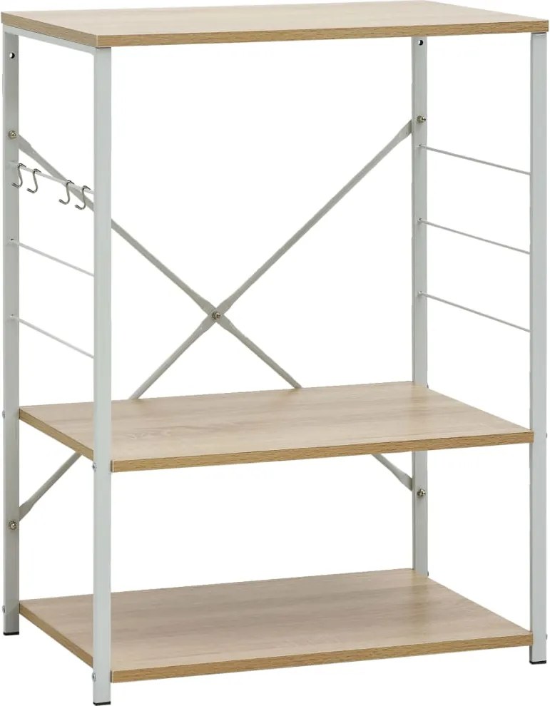 vidaXL fehér és tölgy szerelt fa mikrohullámú szekrény 60x39,6x79,5 cm