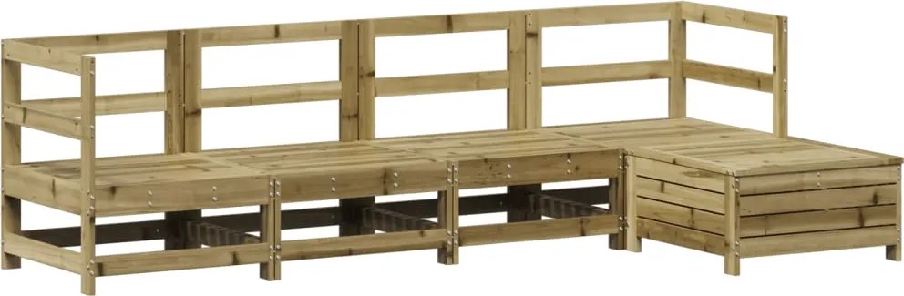 vidaXL 5 részes impregnált fenyőfa kerti kanapészett