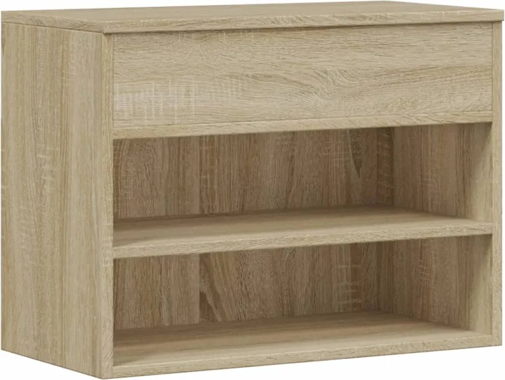 vidaXL sonoma tölgy színű szerelt fa cipőtároló pad 60 x 30 x 45 cm