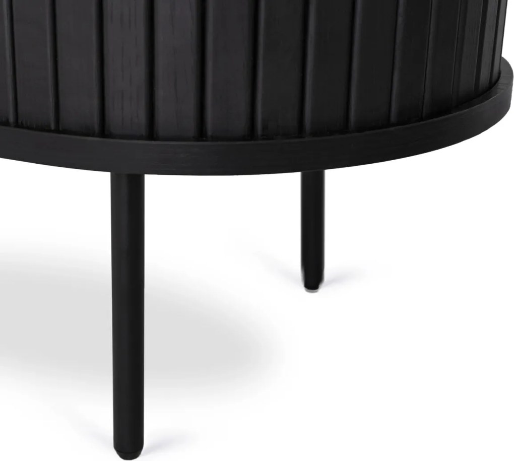 Kétajtós, tolóajtós komód 180 cm méretben, fekete színben TRISH