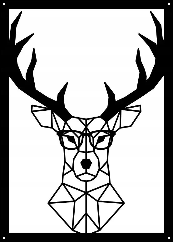 Fém Dekoráció Acél Kép fal Szarvas Szemüveg