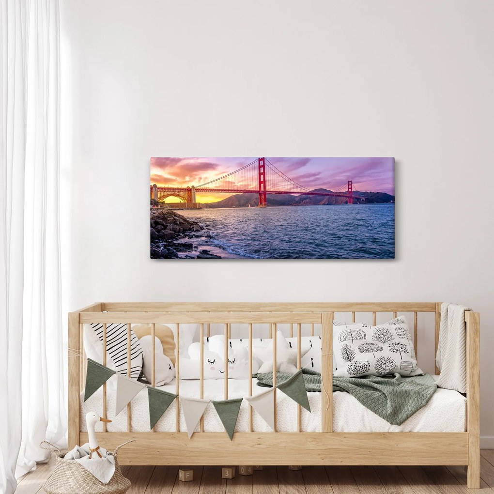 Kép a hídról napnyugtakor (120x50 cm)