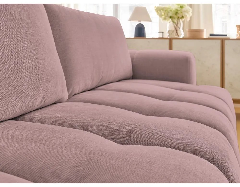 Rózsaszín kinyitható-tárolóhelyes kanapé 251 cm Fuji – Bobochic Paris