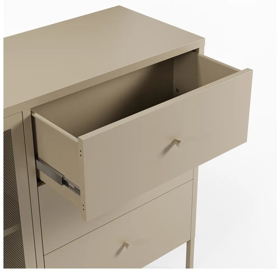 Krémszínű fém komód 140x90x40 cm Fayna – Marckeric