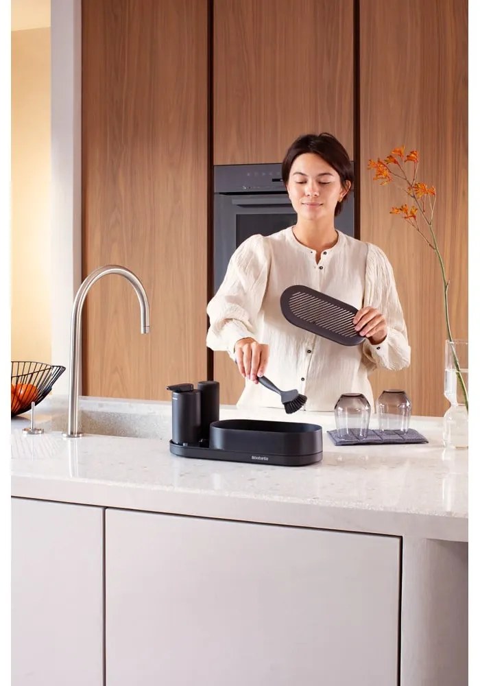 Szürke műanyag mosogatóeszköz tartó SinkStyle – Brabantia