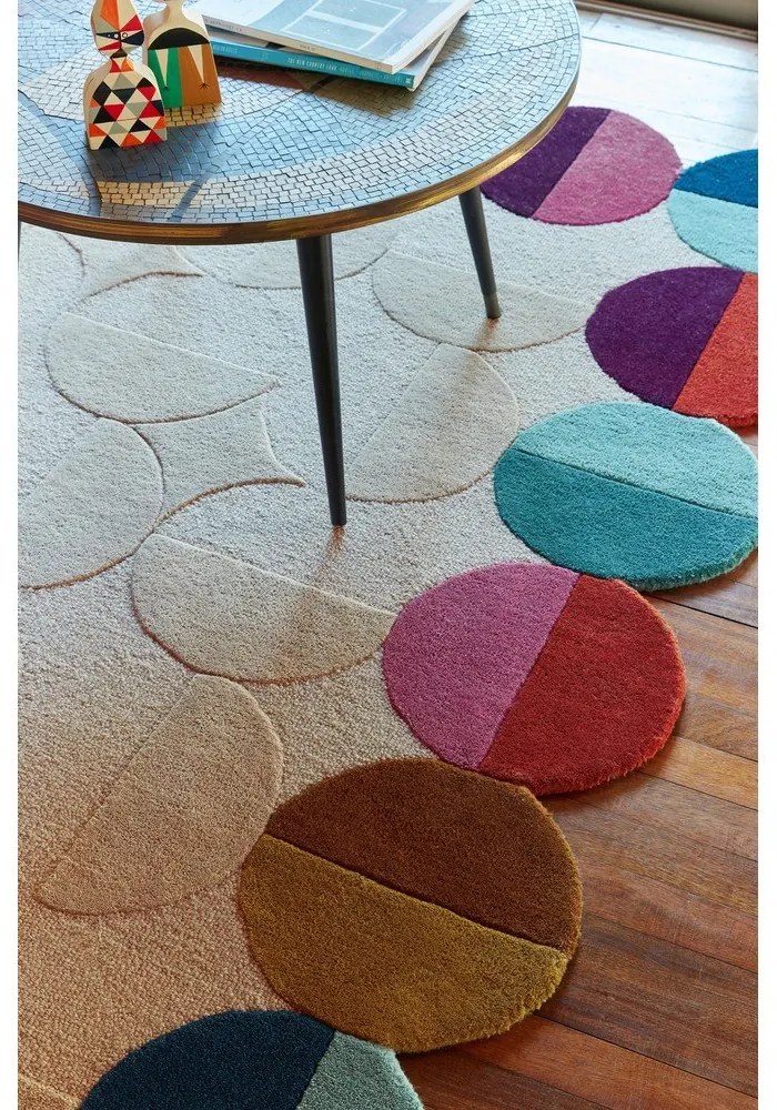 Bézs kézi szövésű gyapjú szőnyeg 200x290 cm Mia Textured Scallop – Flair Rugs