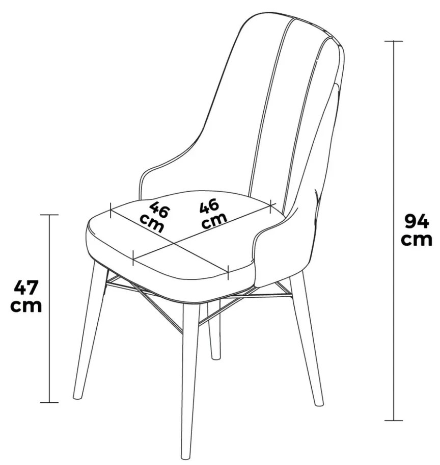 Pare Cappuccino és Brown étkezőszék szett, 4 db, 4 db