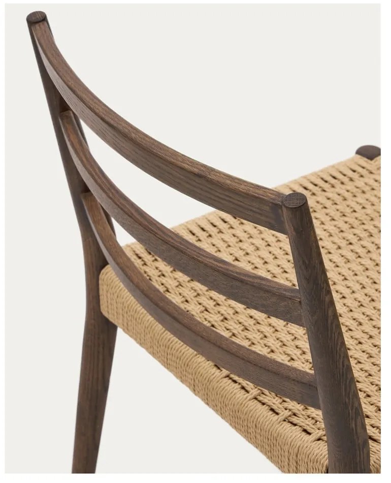 Barna-natúr színű tölgyfa étkezőszék szett 2 db-os Analy – Kave Home