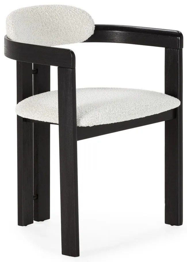 Fehér-fekete kárpitozott karfás étkezőfotel szett 2 db-os Eiden – MOME