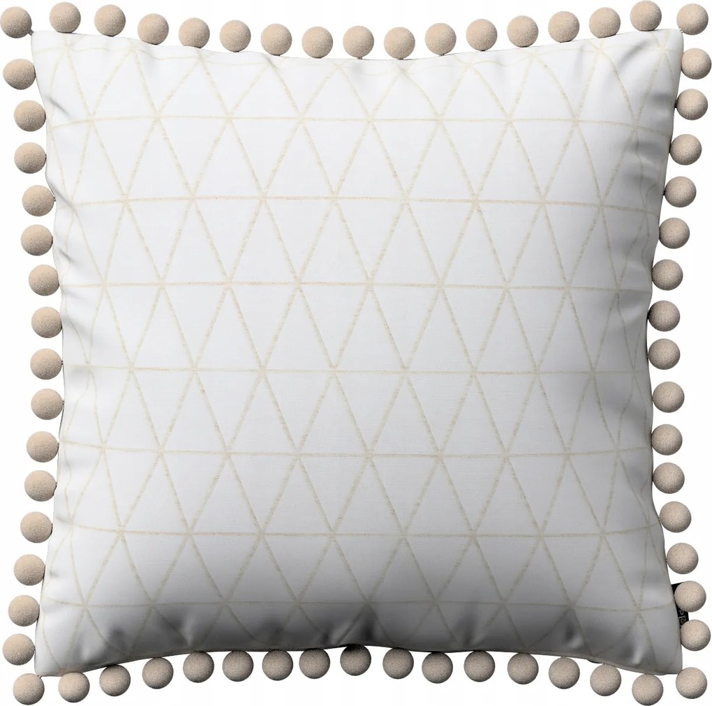 Párnahuzat 45x45 bézs háromszögek krém-fehér alapon