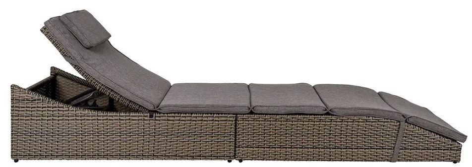 Split napozóágy, polyrattan, kubu szürke, párvával