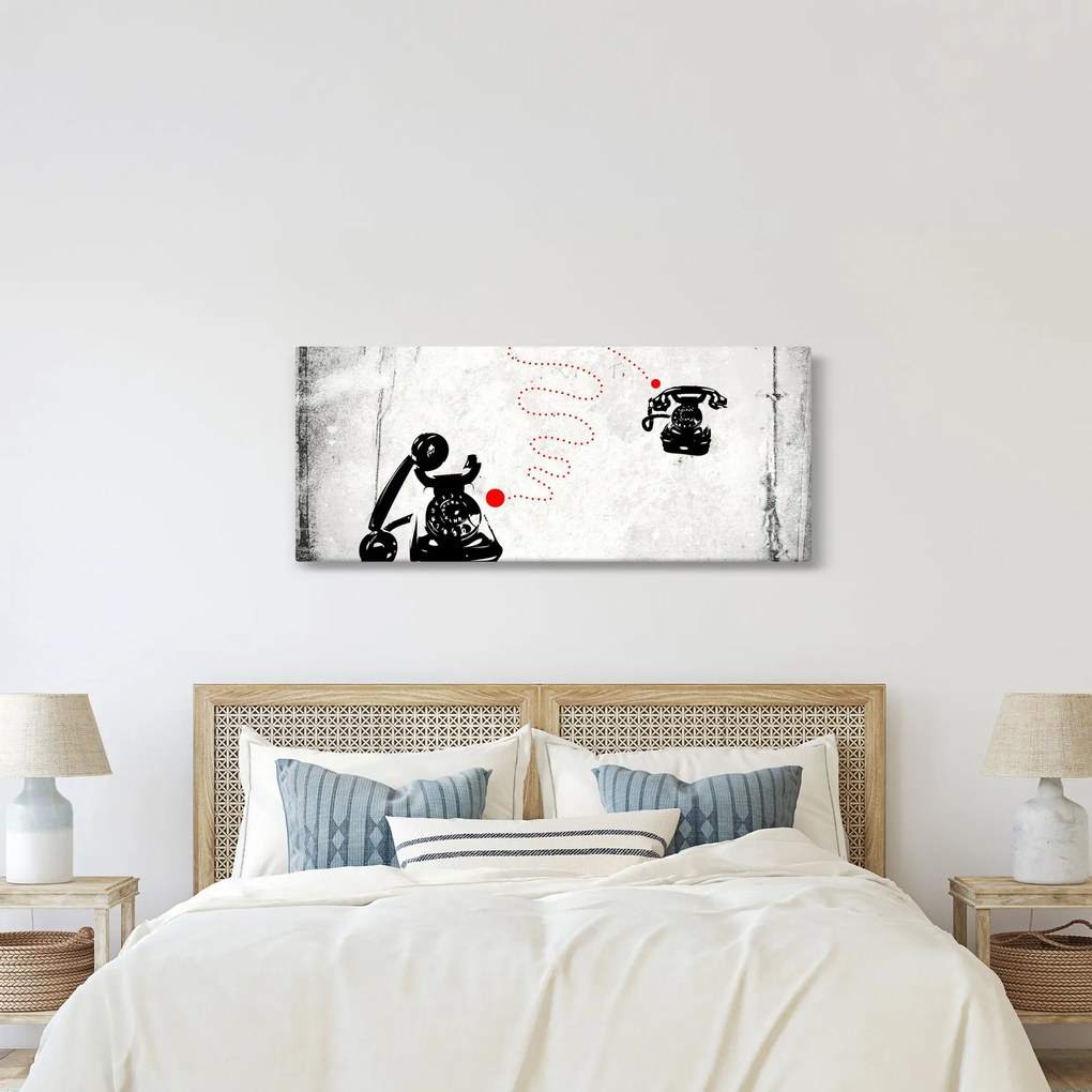 Kép - Telefon rajza Banksy stílusában (120x50 cm)