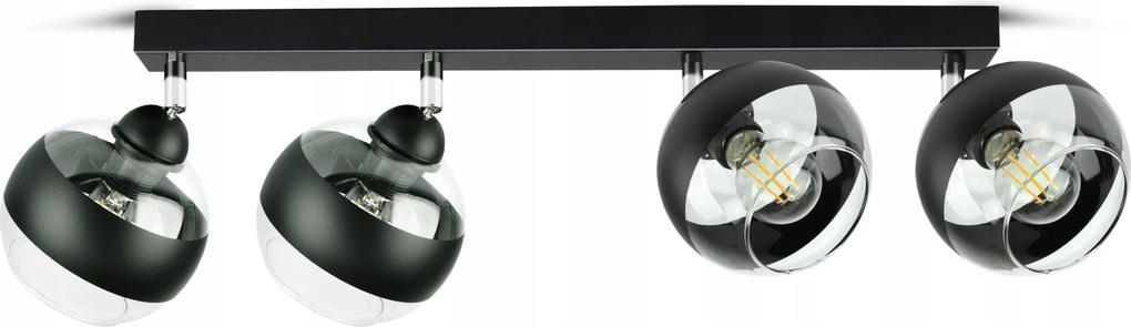 Mennyezeti Függő Lámpa Csillár Fekete Üveg Gömbök Black Belt BG4 Led E27