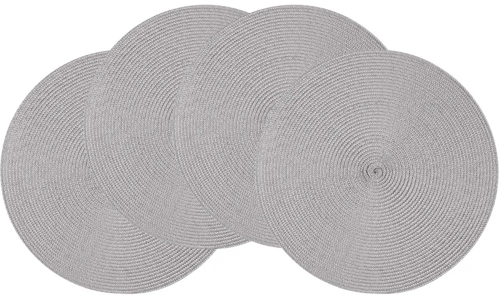 Altom Straw tányéralátét szürke, átmérő 38 cm, 4 db-os készlet