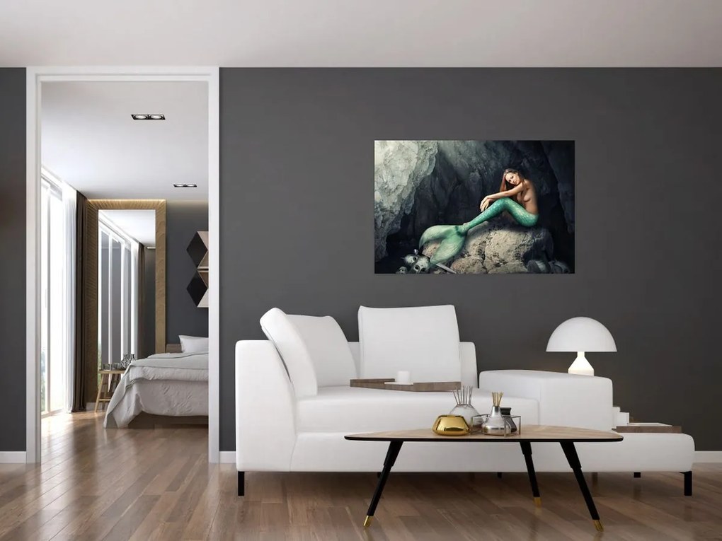 Kép - Hableány a sziklán (90x60 cm)