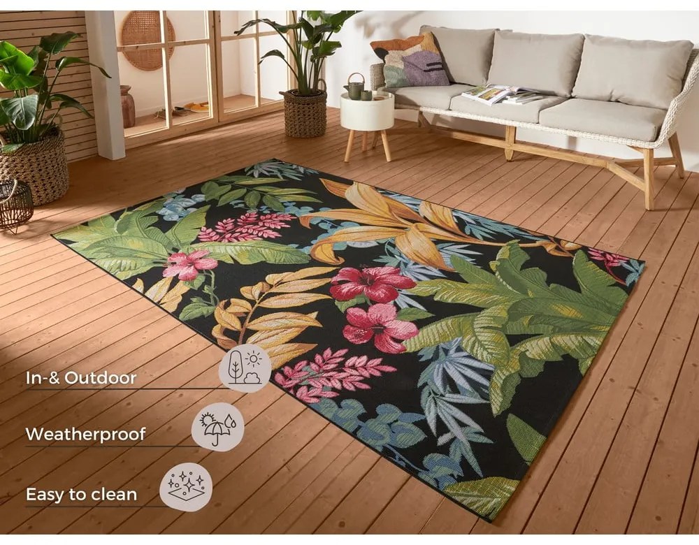 Fekete kültéri szőnyeg 120x180 cm Flair – Hanse Home