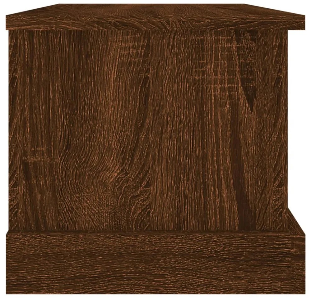barna tölgy színű szerelt fa tárolóláda 50x30x28 cm