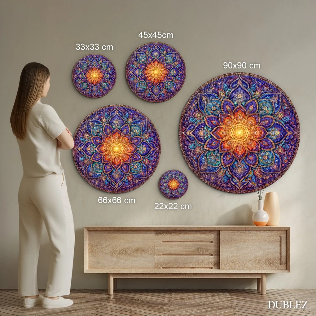 DUBLEZ | Fából készült kép - Mandala Magic | Prémium UV nyomtatás