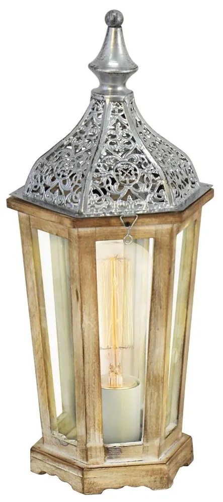 Eglo 54618 - LED Asztali lámpa 1xE27/4W/230V ezüst/barna