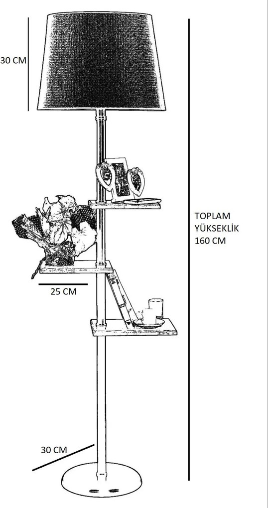 Fém állólámpa, Ø35 cm – TR534LUN2101
